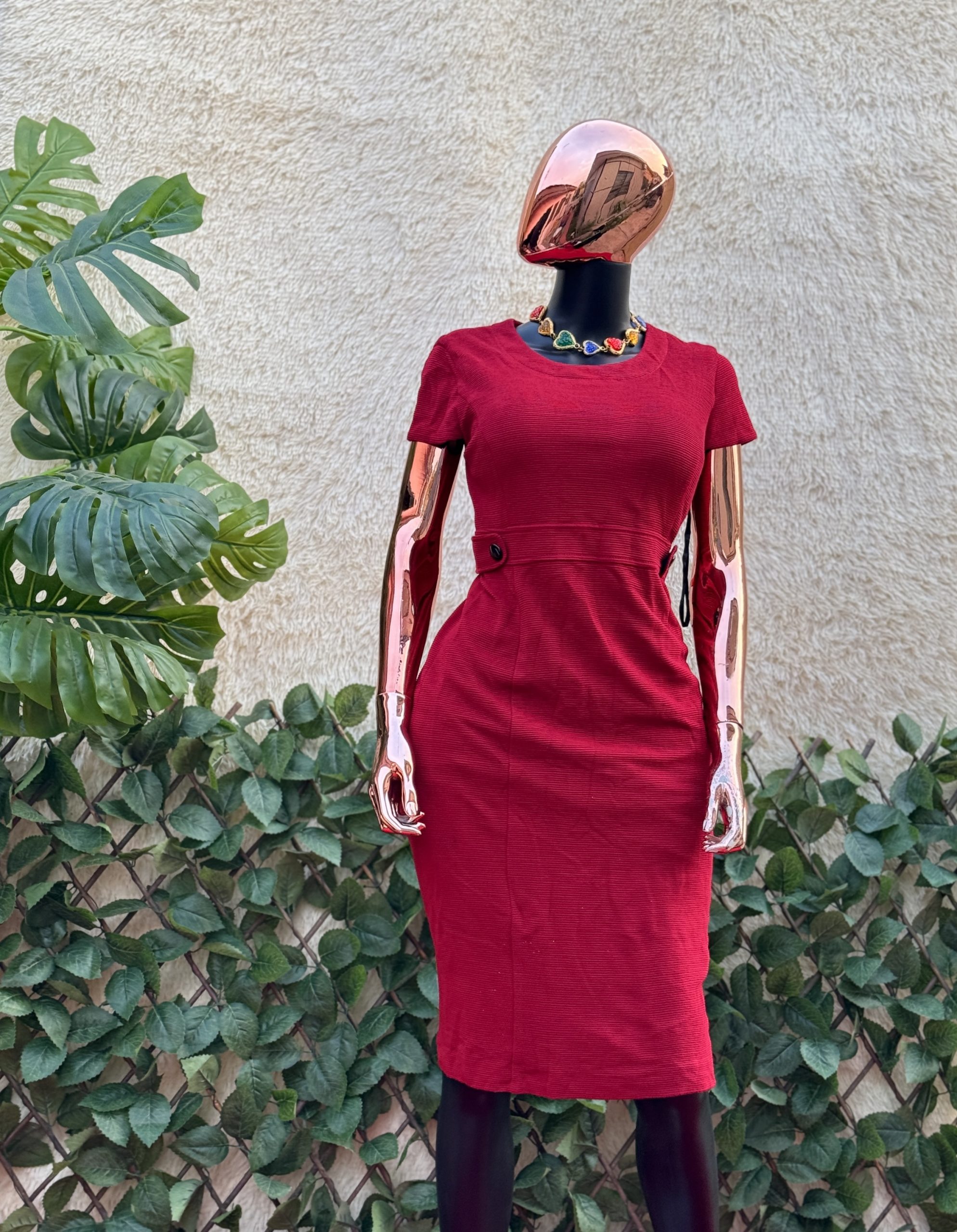 img_3830 Dark Red CC Corporate Dress - Image 1