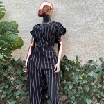 Black Striped Boohoo Jumpsuit