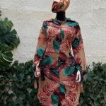 Leaf Pattern Shift Dress
