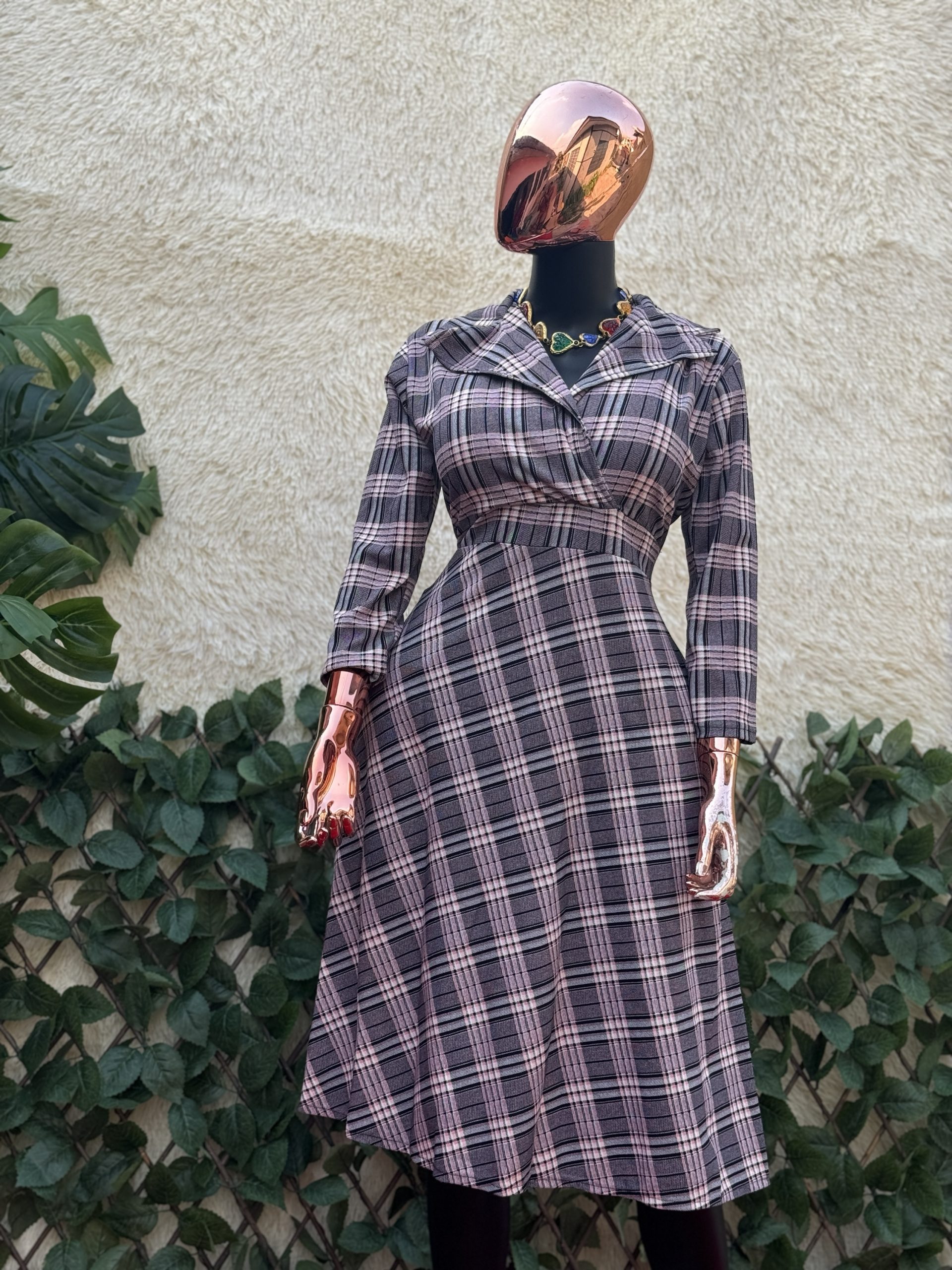 img_4378-2 Demure Checked Corporate Dress - Image 1