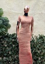 Nude Double Style Dress - Image 2