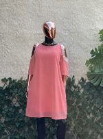 Peach Cold-Shoulder Dress - Image 2