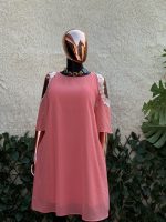 Peach Cold-Shoulder Dress