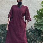 Wine Lacey Midi Dress