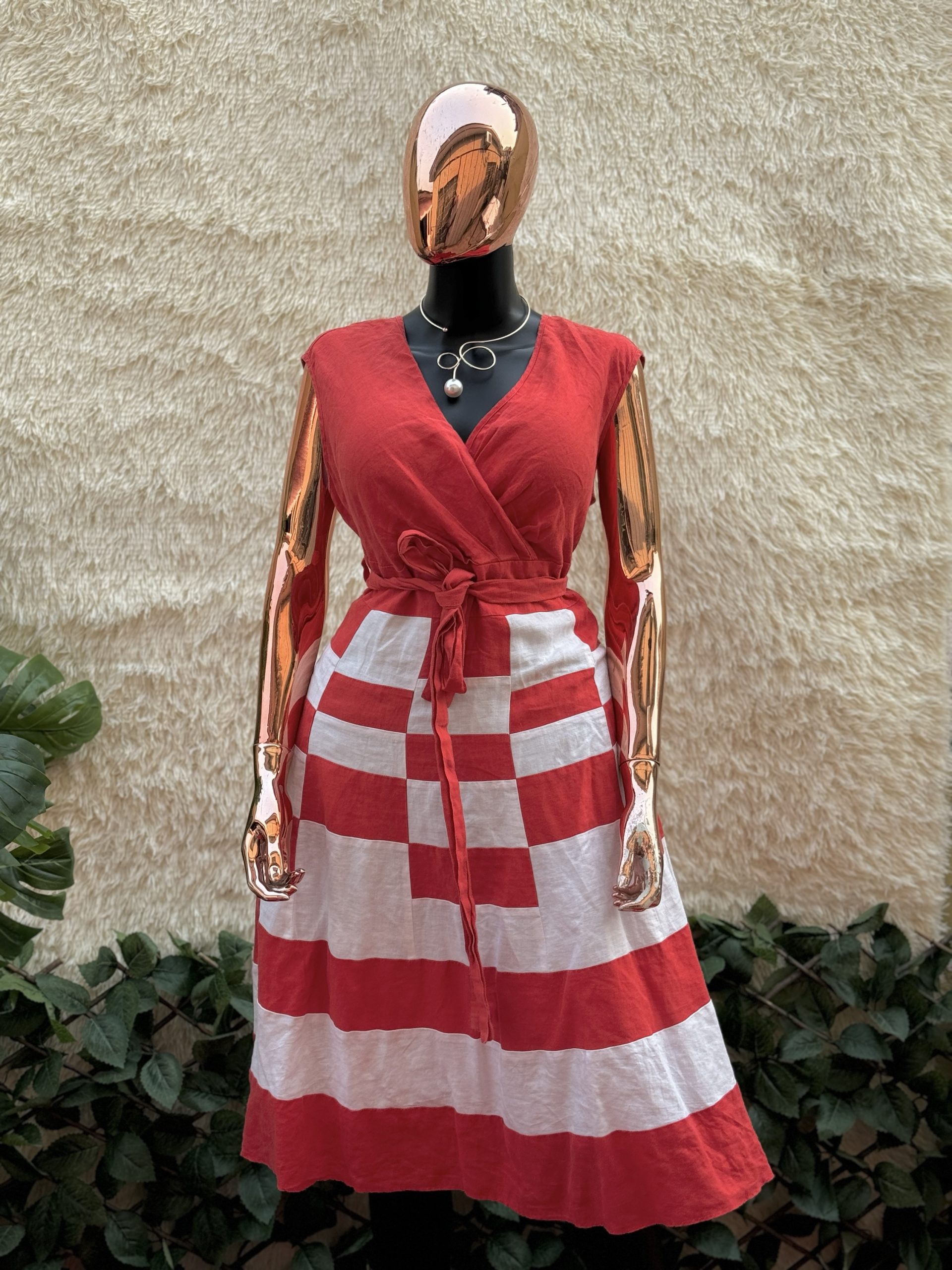 img_6922 PerUna Belted V-Neck Dress - Image 1