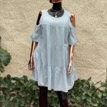 Cold-Shoulder Smock Dress