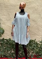 Cold-Shoulder Smock Dress