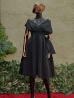 Flamboyant Black Scuba Dress - Image 2