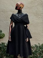 Flamboyant Black Scuba Dress