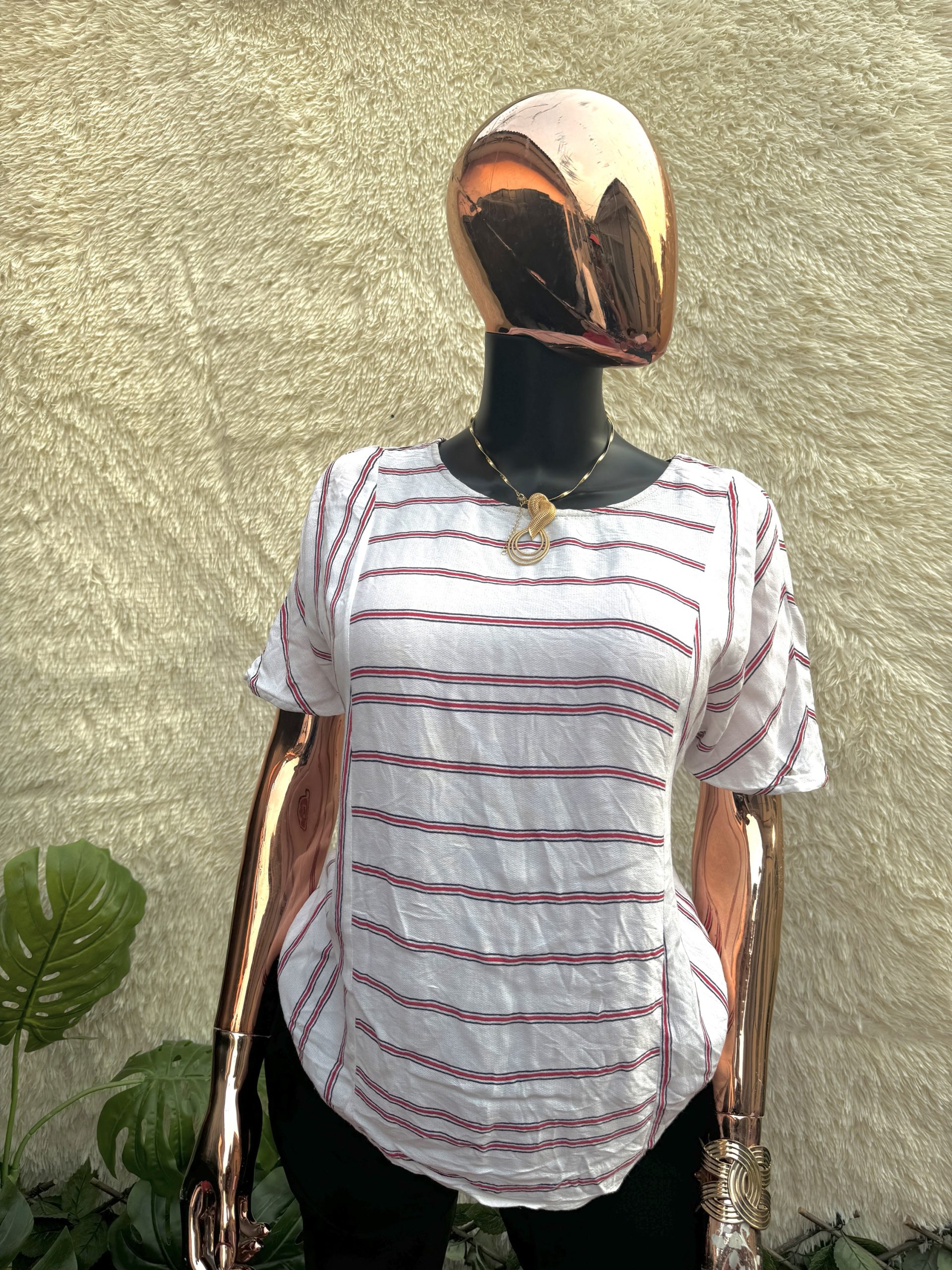 img_0628 Striped White Blouse - Image 1