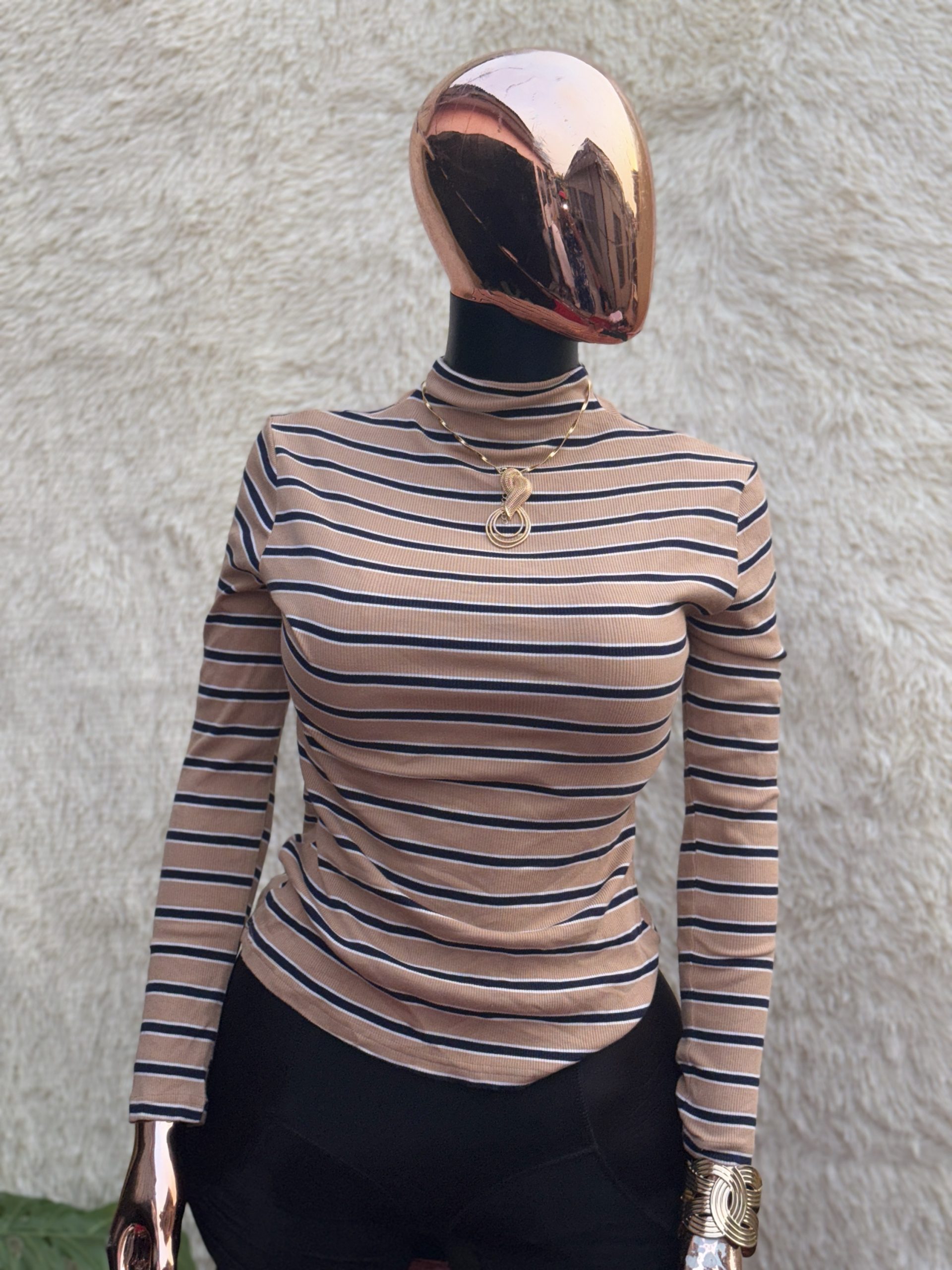 img_0650 Striped Round Neck Top - Image 1