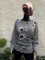 Striped Floral Print Blouse