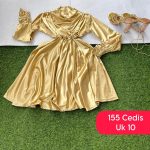 Shimmery Gold Skater Dress